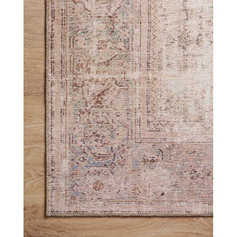 Georgie Ocean and Sand Rectangular Synthetic Area Rug