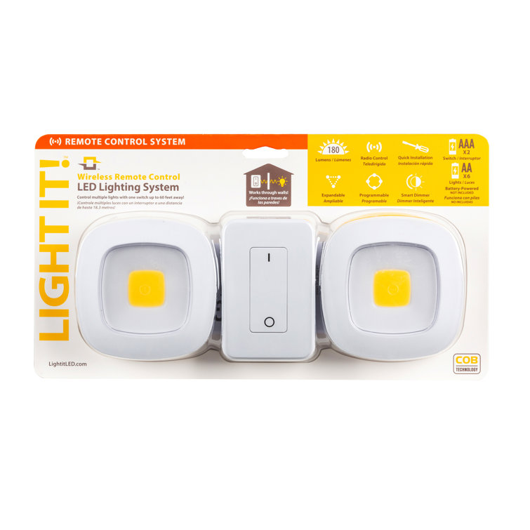 White Wireless LED Battery Powered Lighting System