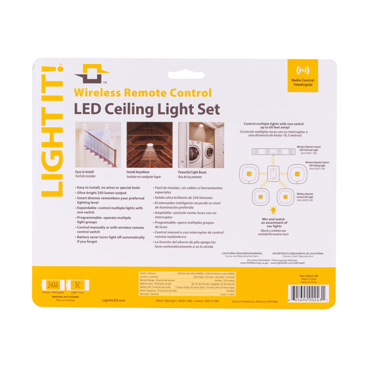 White Wireless LED Battery Powered Lighting System