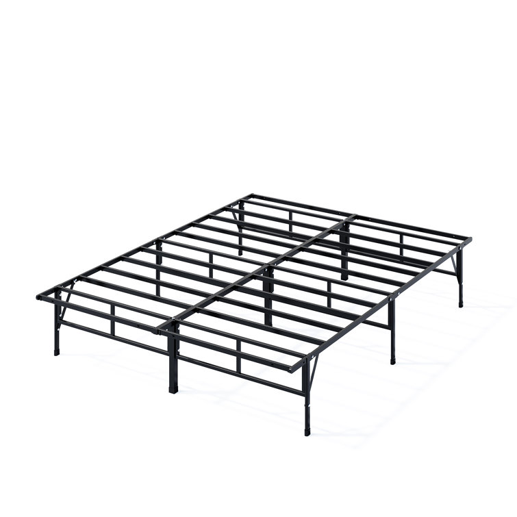 Queen Black Metal Platform Bed Frame with Storage