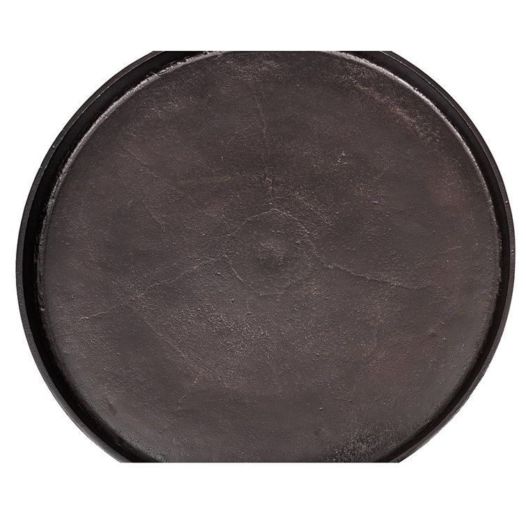 Raw Bronze Round Reclaimed Aluminum End Table