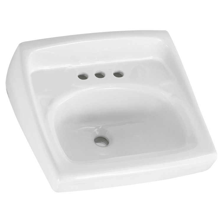 Lucerne White Ceramic Wall-Mount Rectangular Bathroom Sink