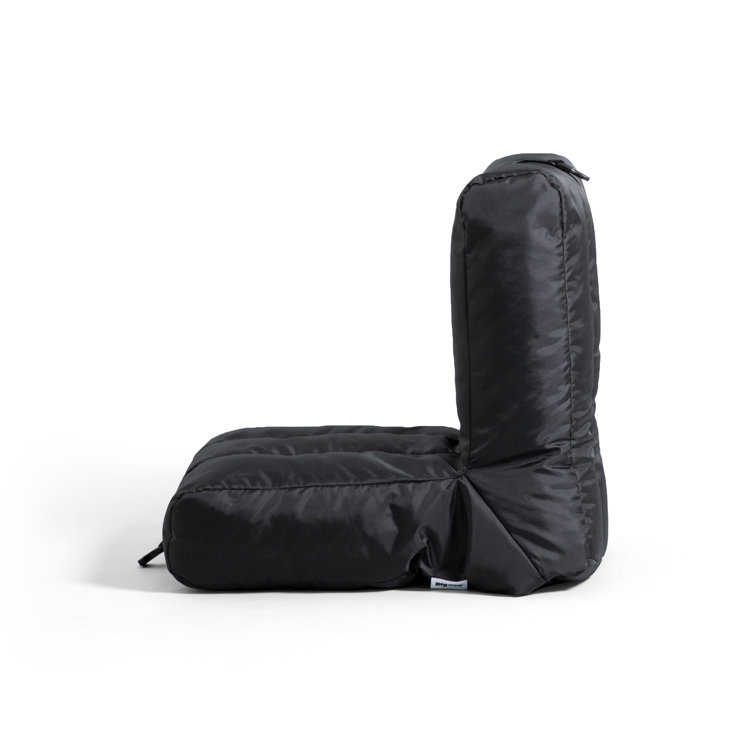 Black Polyester Foldable Bean Bag Chair with SmartMax Fabric