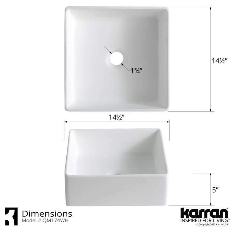 Matte White Square Acrylic Bathroom Vessel Sink with Stainless Steel Faucet