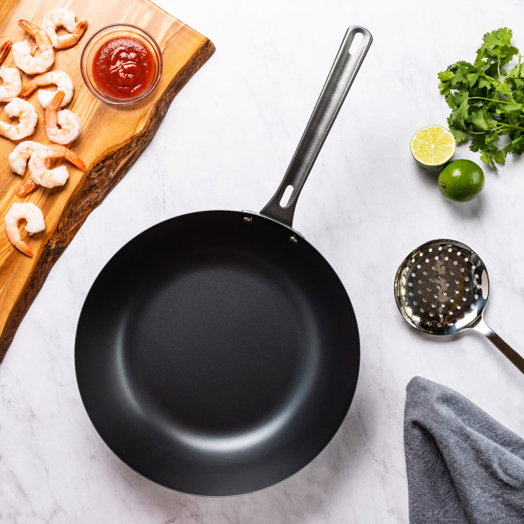 Viking Blue Carbon Steel 12-Inch Wok with Stay-Cool Handle