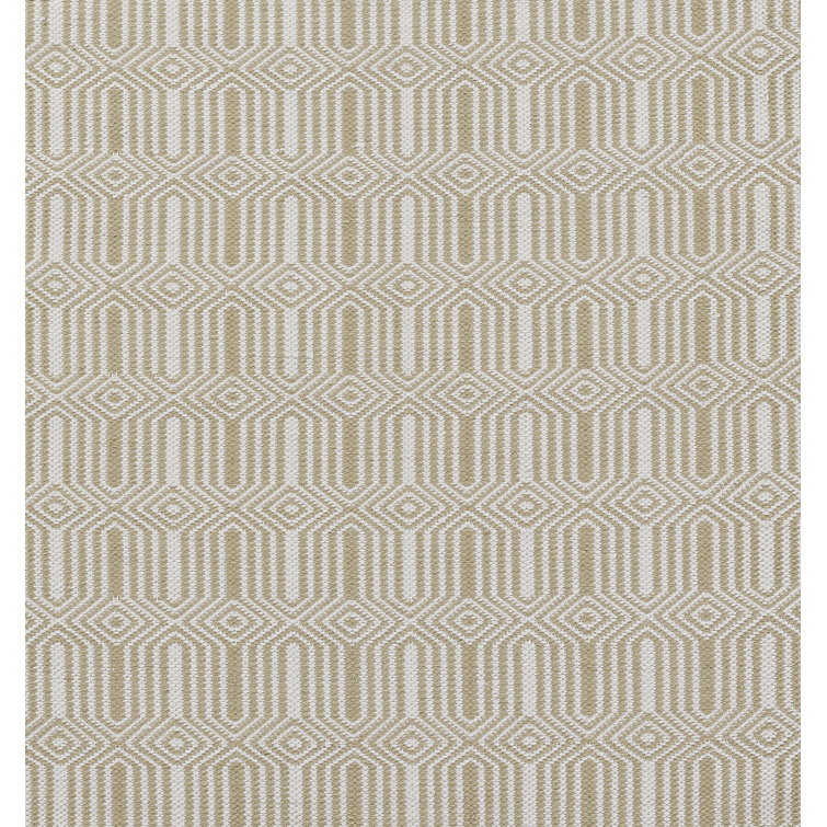 Beige Geometric Flat Woven Reversible Runner Rug