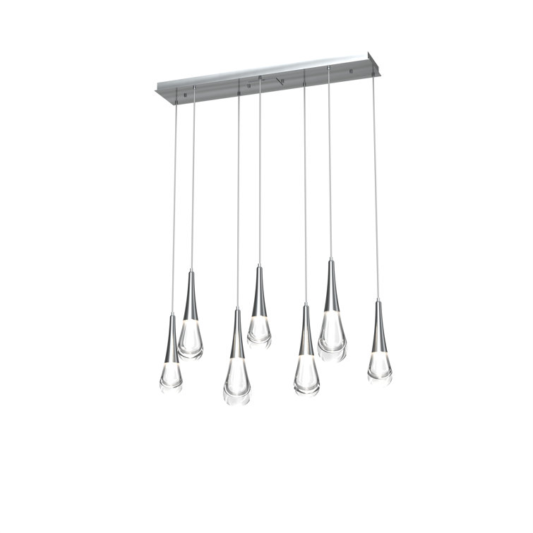 Raindrop Bronze and Glass LED Island Pendant