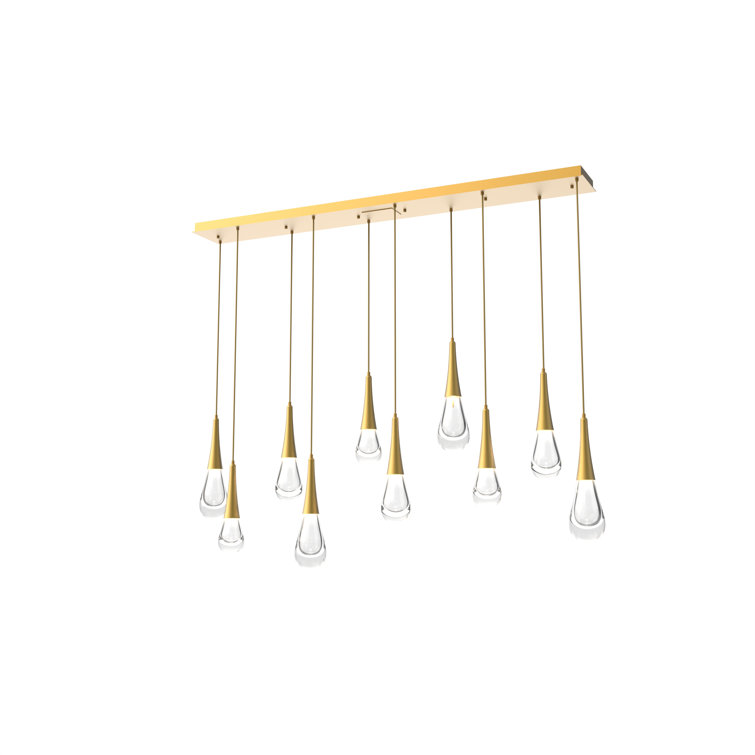 Elysian Gilded Brass 7-Light LED Kitchen Island Pendant