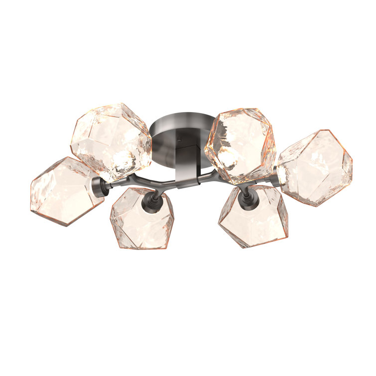 Amber Gem 28.1" Flat Bronze LED Drum Flush Mount