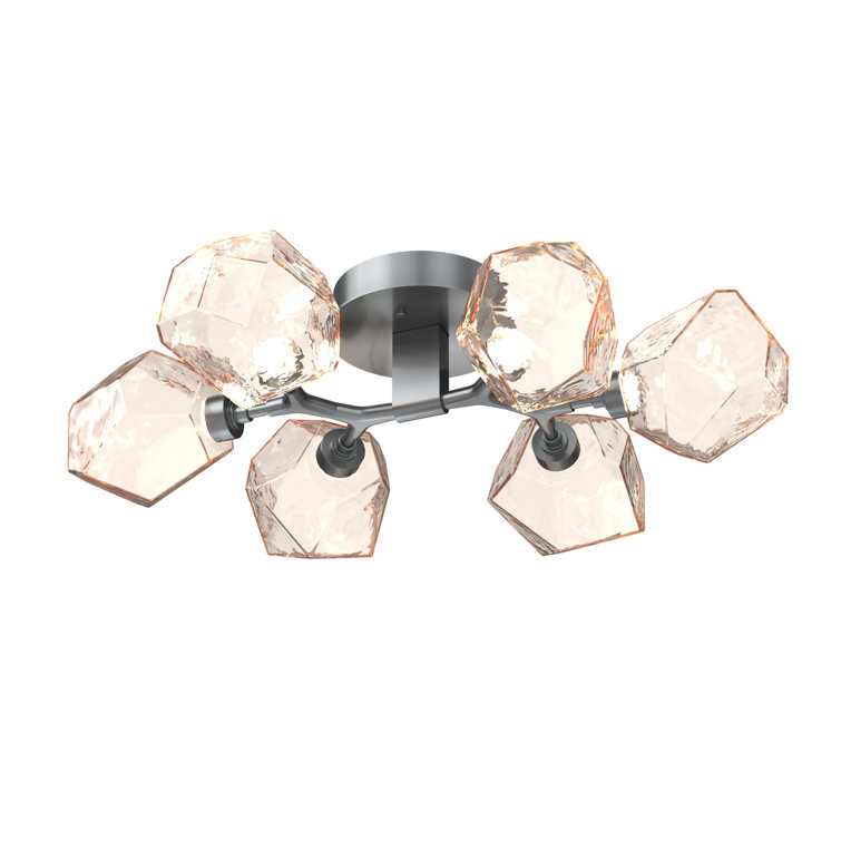 Amber Gem 28.1" Flat Bronze LED Drum Flush Mount