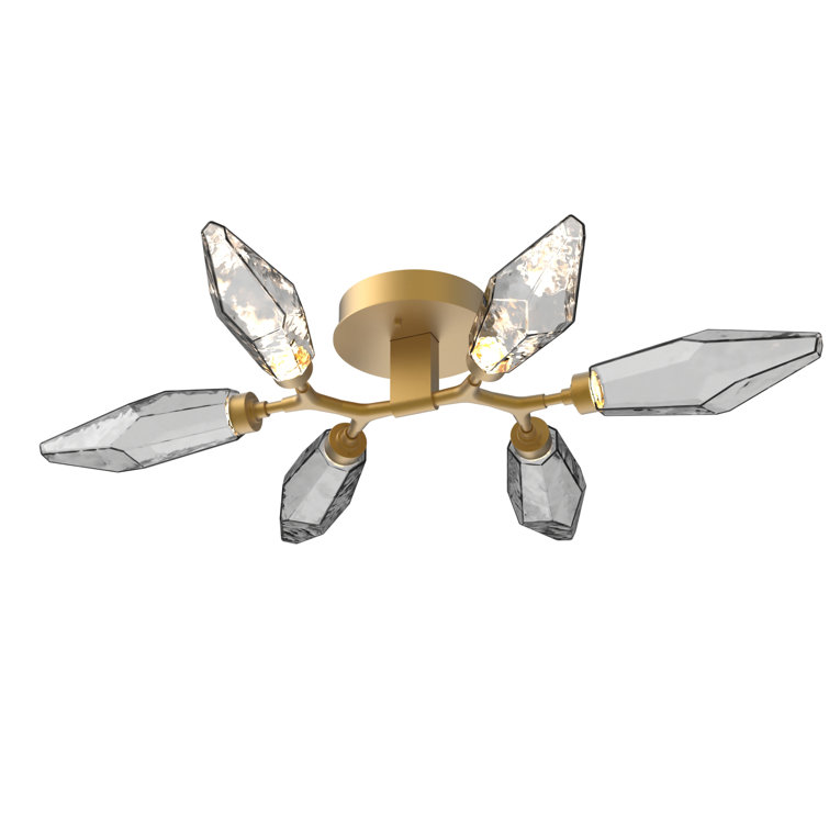 Gilded Brass Crystal LED Flush Mount Ceiling Light