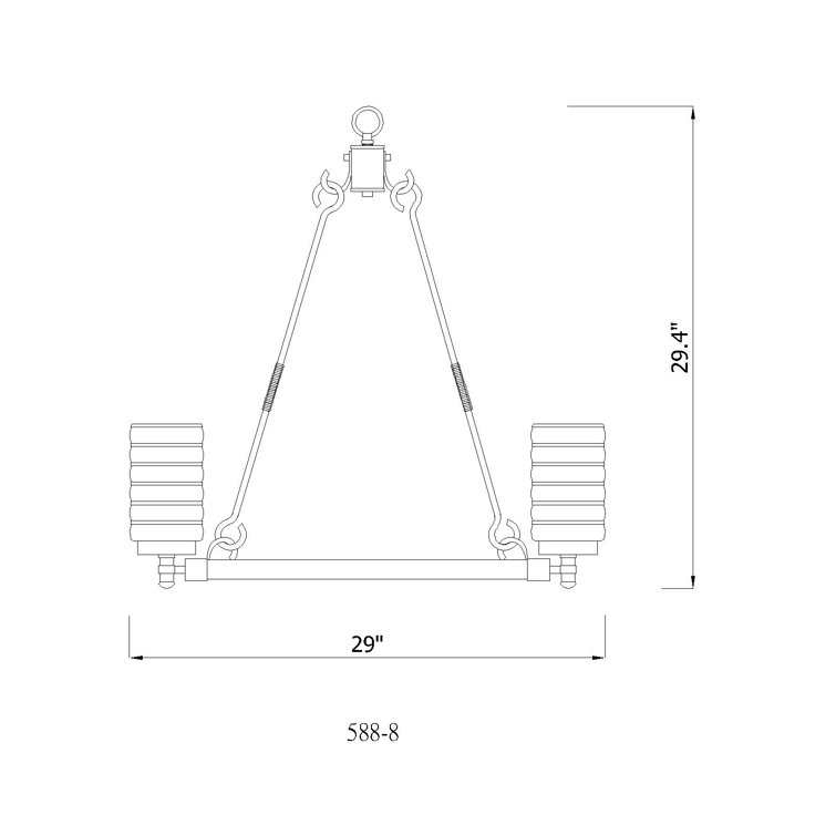 Ashen Barnboard Black 8-Light Outdoor Chandelier