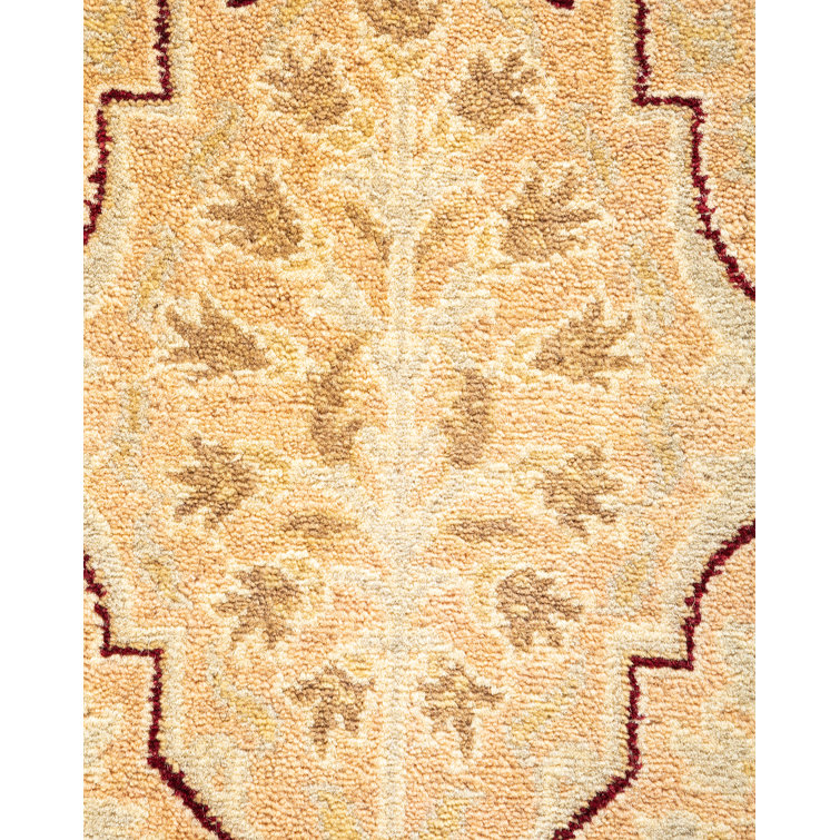 Hand-Knotted Beige Wool Floral 8' x 10' Area Rug