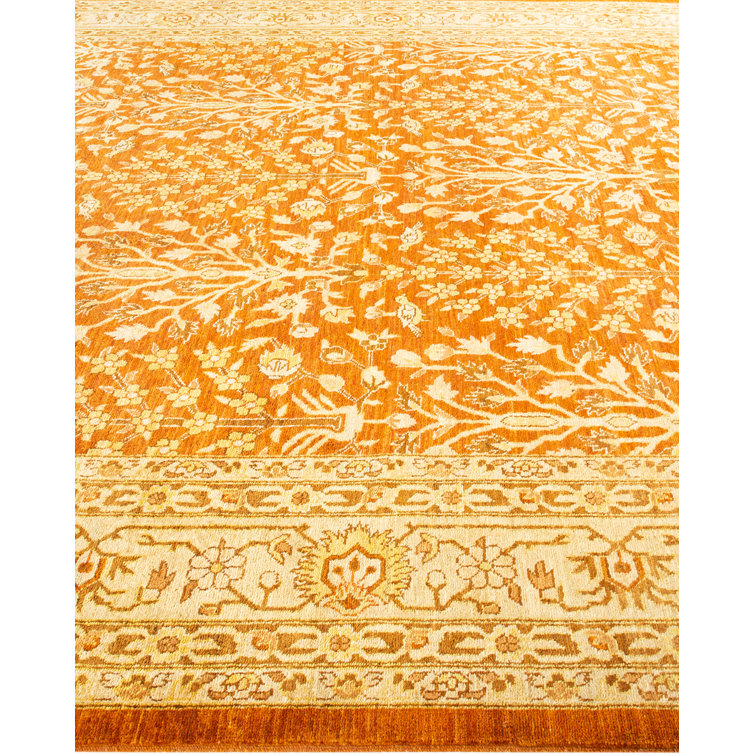 Hand-Knotted Multicolor Wool Floral 9' x 12' Area Rug