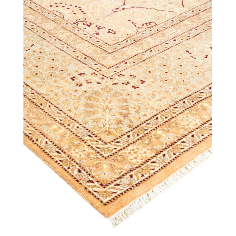 Hand-Knotted Beige Wool Floral 8' x 10' Area Rug