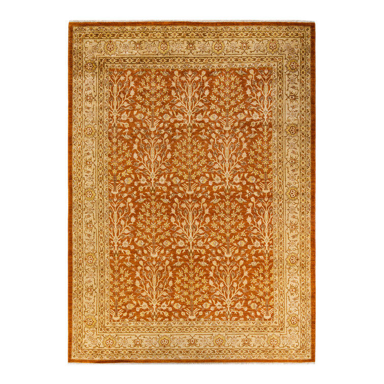 Hand-Knotted Multicolor Wool Floral 9' x 12' Area Rug