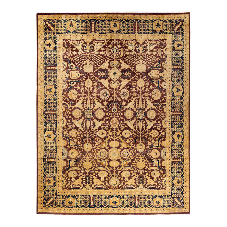 Handmade Red Wool Rectangular Area Rug 9' x 11'