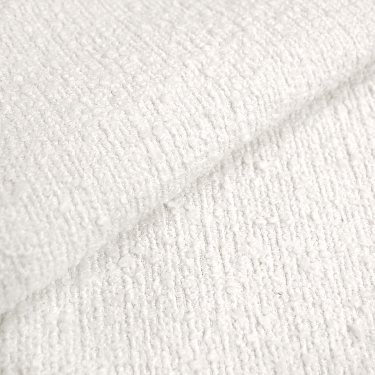 Epaulette Round 20" Luxe Cotton-Linen Upholstered Ottoman