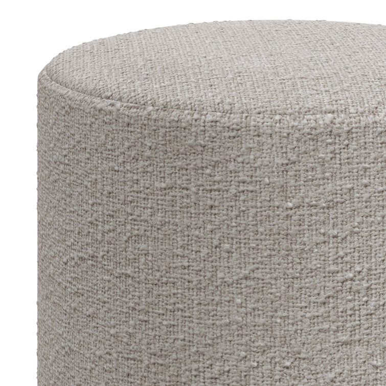 Milano Elephant 20" Round Upholstered Ottoman in Classic Boucle