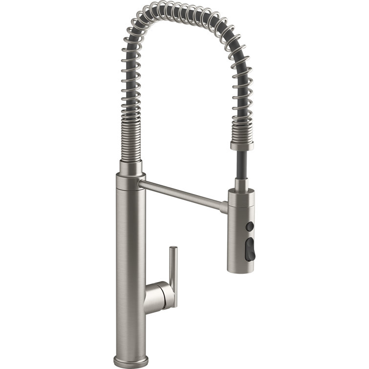 Stainless Steel Single Handle Kitchen Faucet with Pull-out Spray