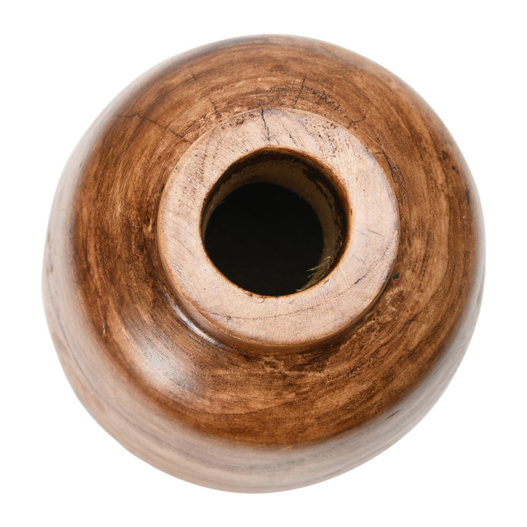 Mylo 14.25'' Brown Paulownia Wood Table Vase