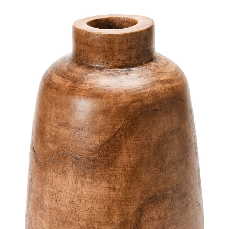 Mylo 14.25'' Brown Paulownia Wood Table Vase