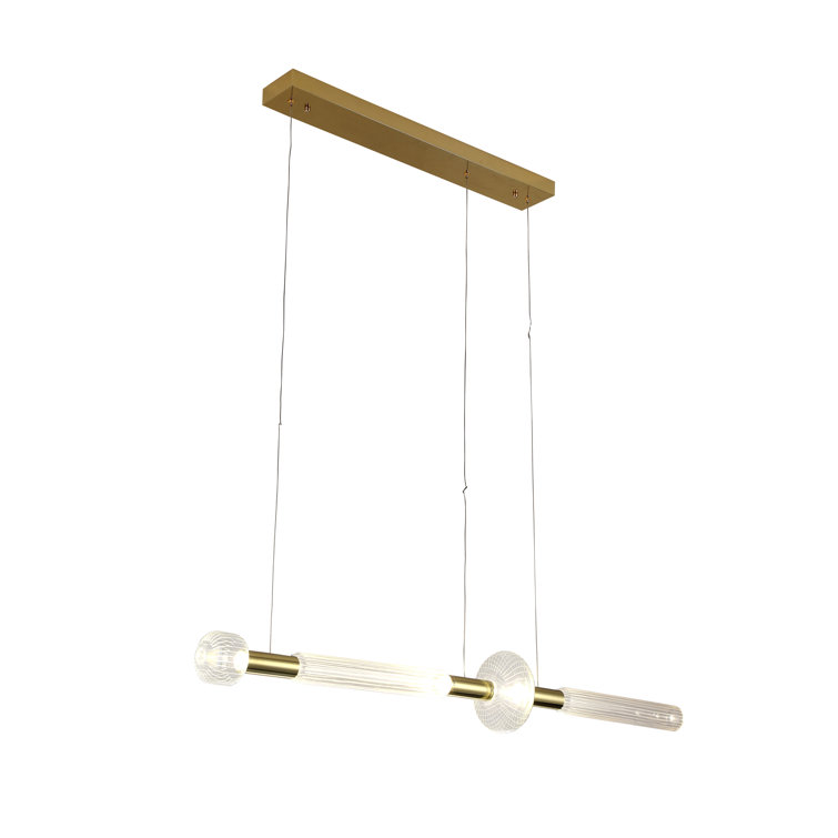 Gold Crystal Plug-In LED Chandelier with Clear Glass Shades