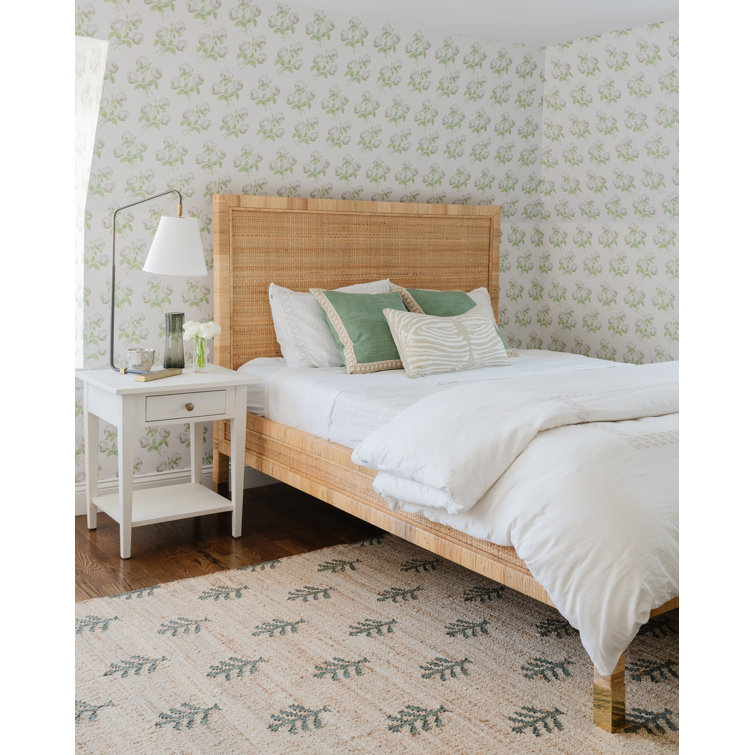 Natural Green Flat Woven Wool and Jute Area Rug, 3'6" x 5'6"
