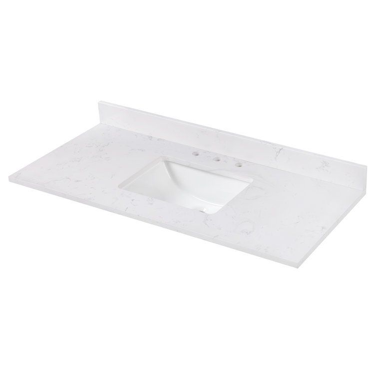 Cala White 49'' Engineered Stone Vanity Top with Sink