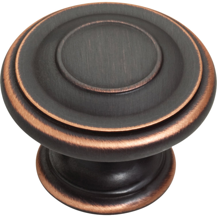 Bronze 1-3/4" Round Cabinet Knob with Copper Highlights