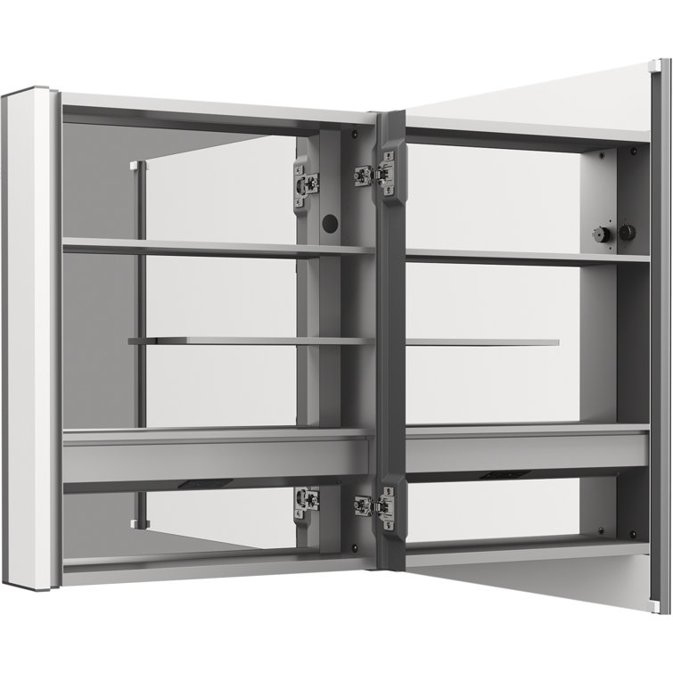 Maxstow Frameless LED Lighted Medicine Cabinet with Mirror Door
