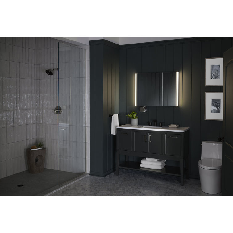 Maxstow 32" x 24" Polished Aluminum Frameless LED Medicine Cabinet