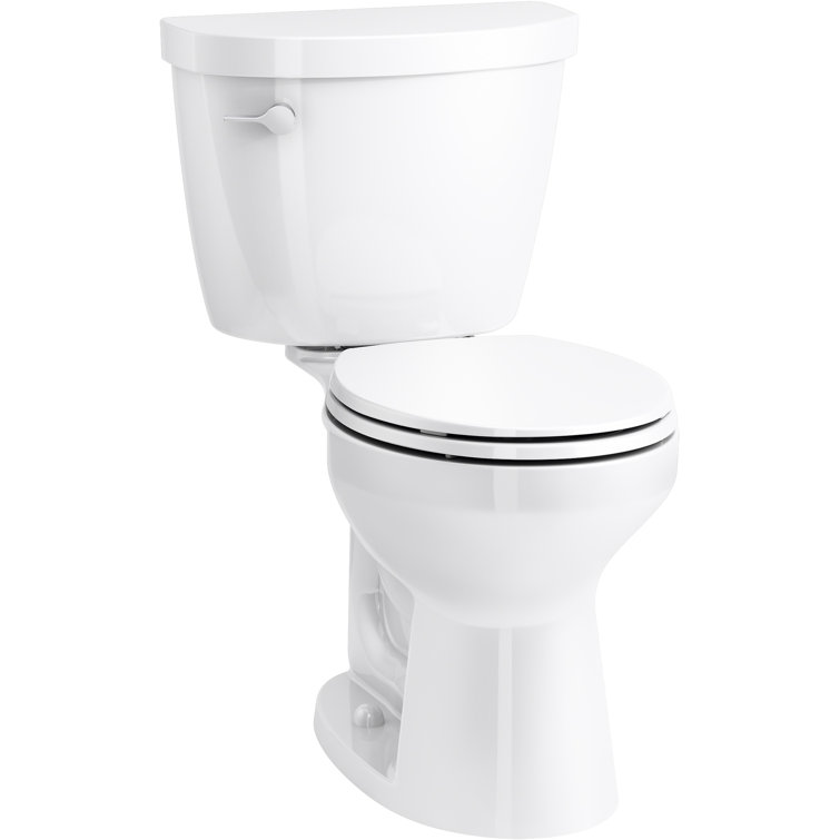 White Round Two-Piece High Efficiency Toilet