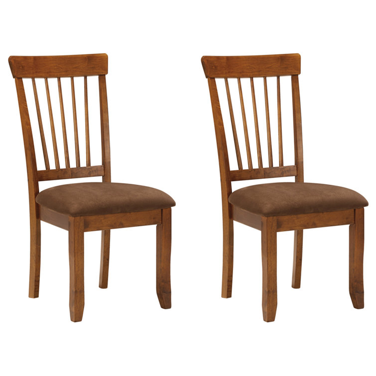 Rustic Brown Microfiber Upholstered Side Chair Set