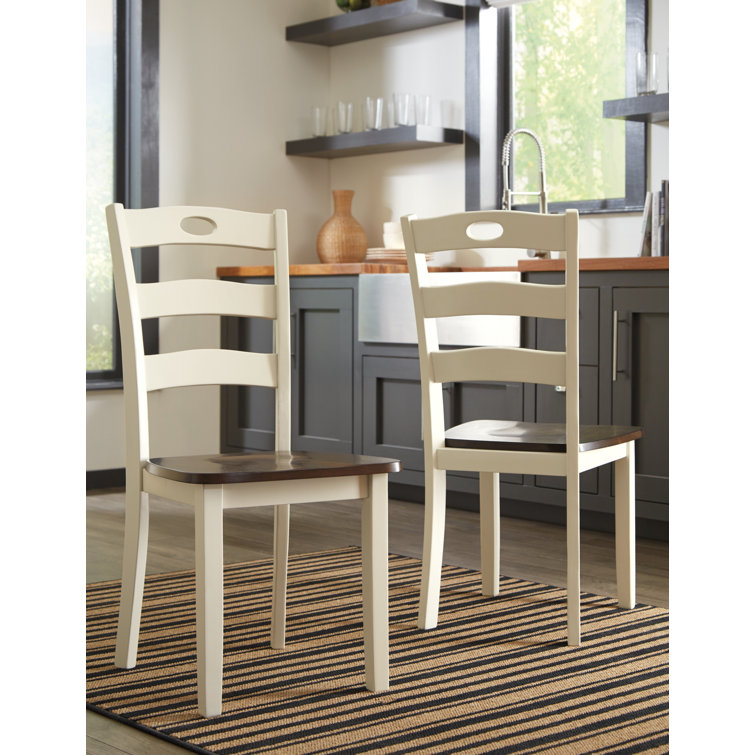 Cream and Brown Drop Leaf Dining Table with 2 Chairs