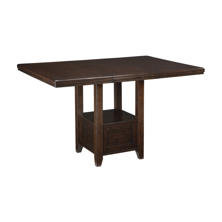 Haddigan Dark Brown Counter Height Dining Table with 4 Faux Leather Barstools