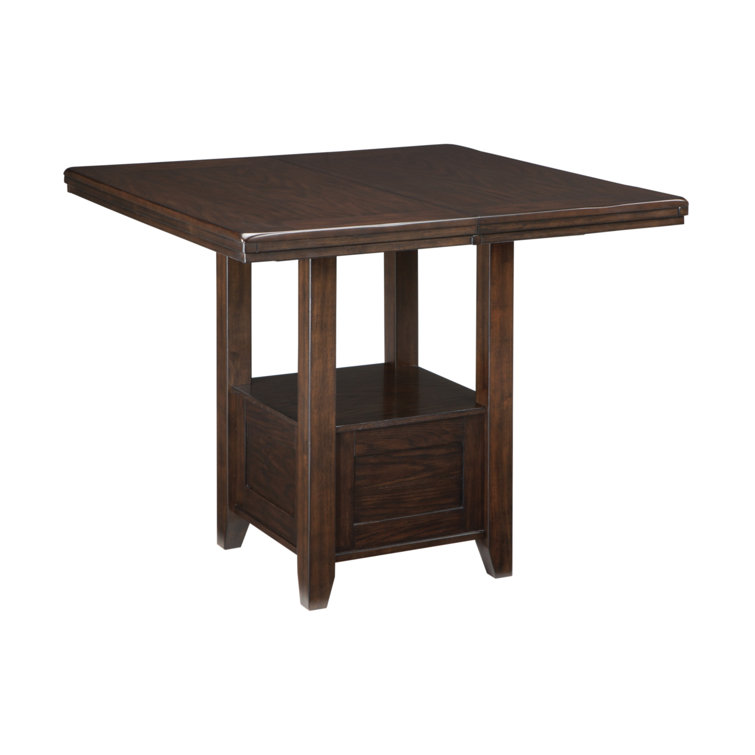 Haddigan Dark Brown Counter Height Dining Table with 4 Faux Leather Barstools