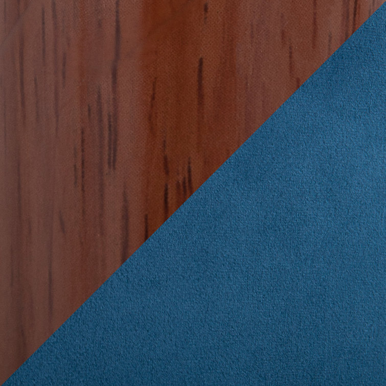 Mid-Century Modern Blue Velvet and Glass 5-Piece Dining Set