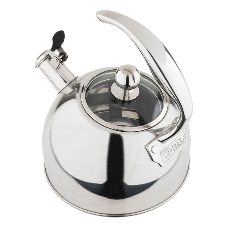 Satin Silver 2.6-Quart Stainless Steel Whistling Tea Kettle