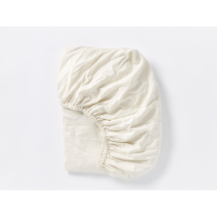 Twin Undyed Organic Cotton Percale Fitted Sheet Set