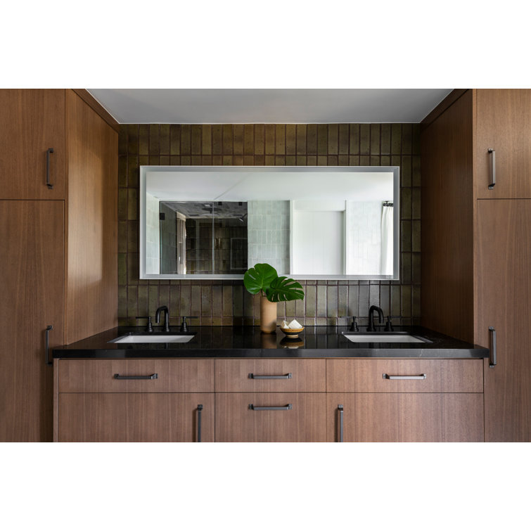 Polished Nickel Modern Widespread Bathroom Faucet with Brass Handles