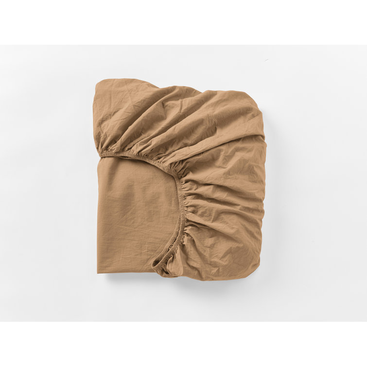 Ginger Organic Cotton Percale Queen Fitted Sheet Set