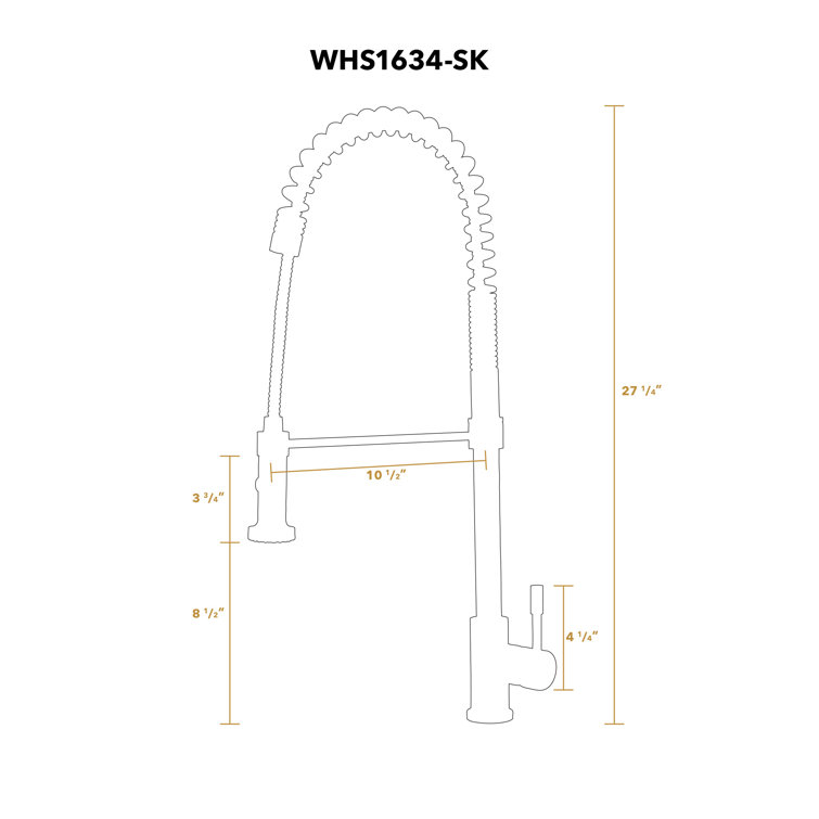 Brushed Stainless Steel Single Lever Faucet with Pull-down Spray Head
