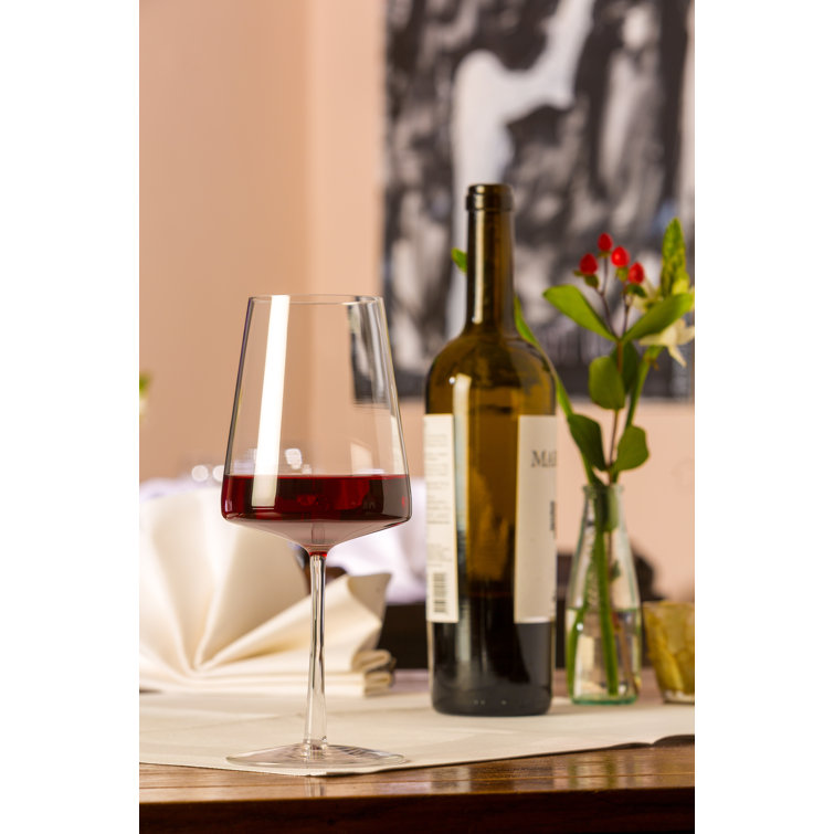 Power 18 oz. Clear Lead-Free Crystal Red Wine Glasses Set