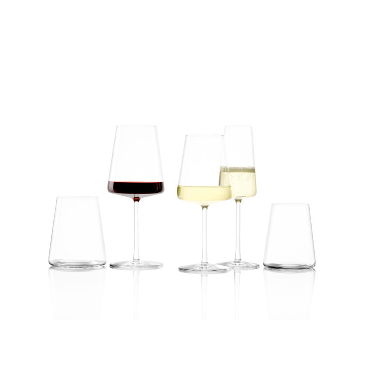 Power 18 oz. Clear Lead-Free Crystal Red Wine Glasses Set