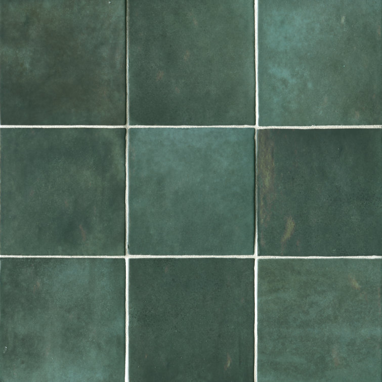 Cloe 5" x 5" Glossy Green Ceramic Wall Tile