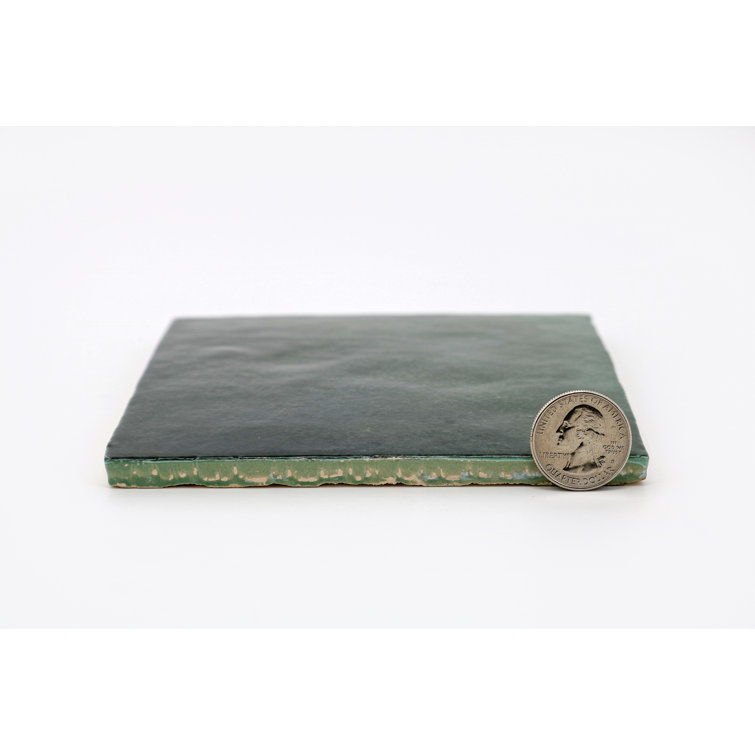 Cloe 5" x 5" Glossy Green Ceramic Wall Tile