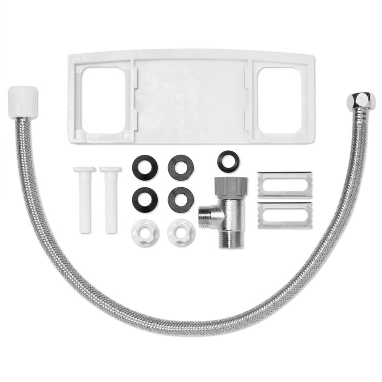 White Elongated Sidearm Bidet Seat with Warm Air Dryer