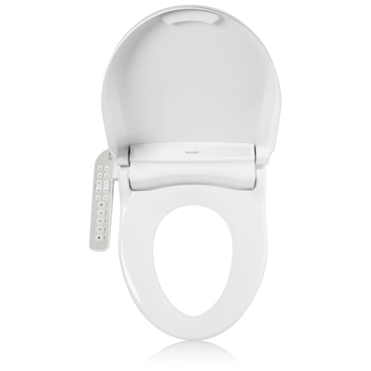 White Elongated Sidearm Bidet Seat with Warm Air Dryer
