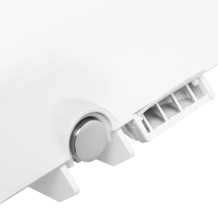 White Elongated Sidearm Bidet Seat with Warm Air Dryer